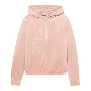 FILA-PINK VELOUR HOODIE-SIZE XXL